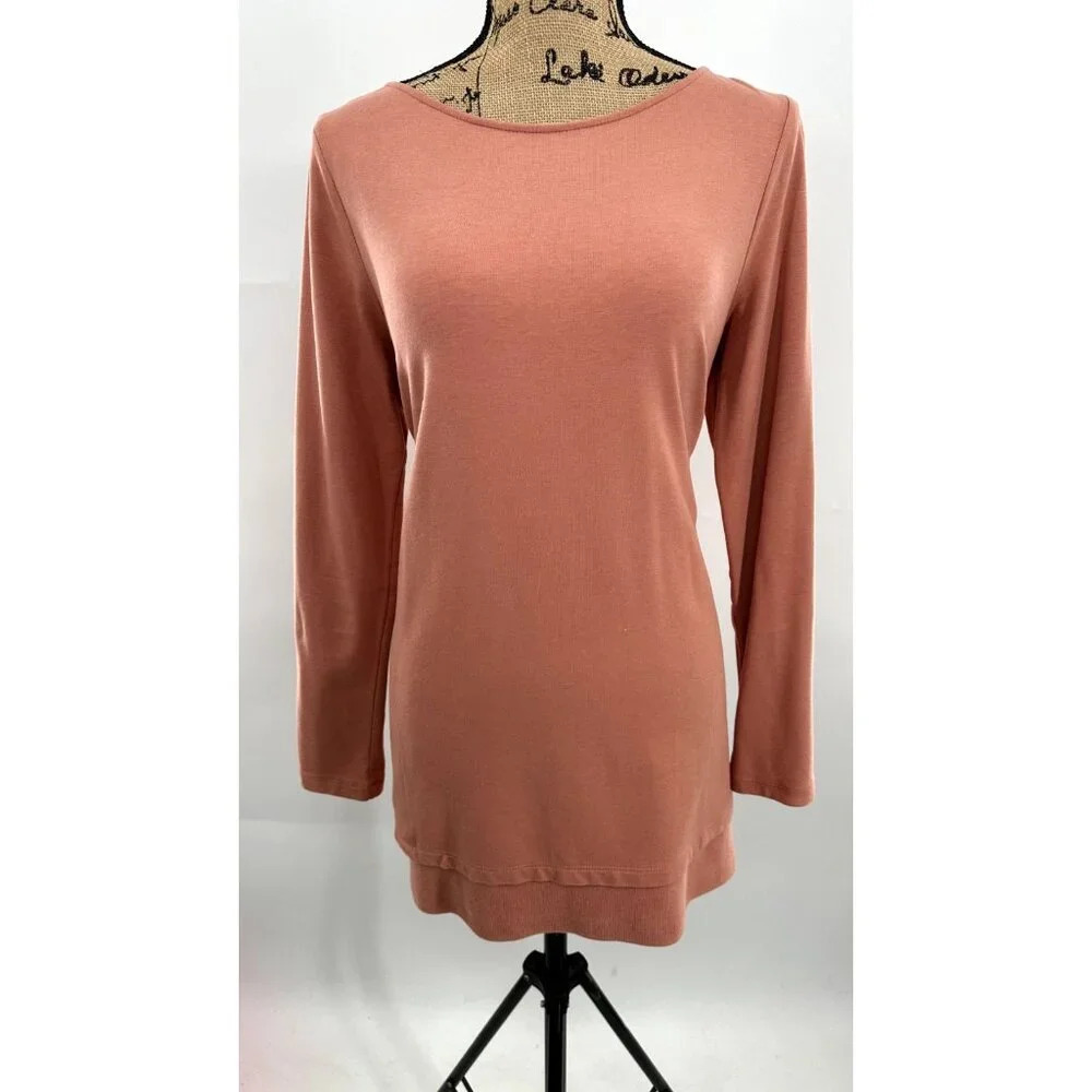 J. Jill Sweater Top Women Medium Orange Cotton Blend Lightweight‎ Knit Casual
